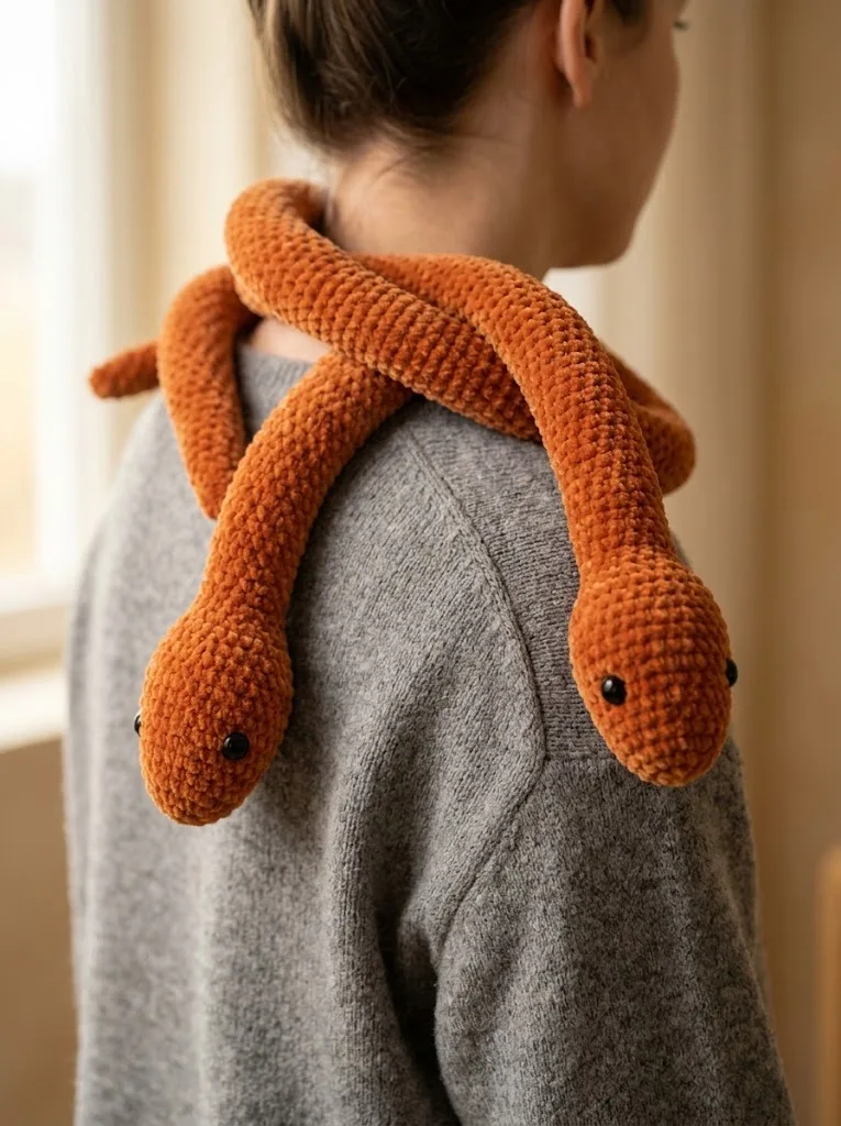 Autumn Harvest Snake Plush Free Crochet Pattern