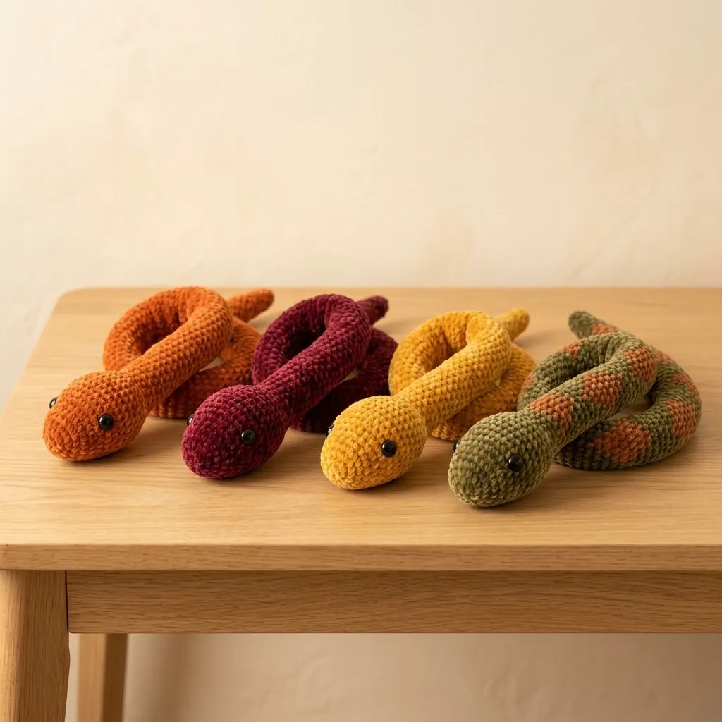 Autumn Harvest Snake Plush Free Crochet Pattern