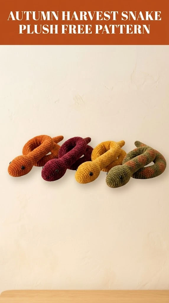 Autumn Harvest Snake Plush Free Crochet Pattern