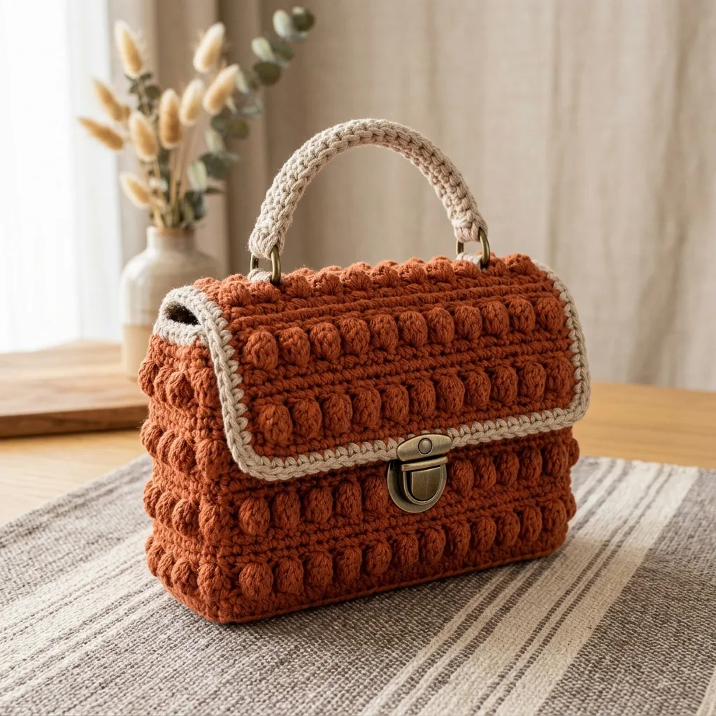 Autumn Rust Textured Purse Crochet Pattern