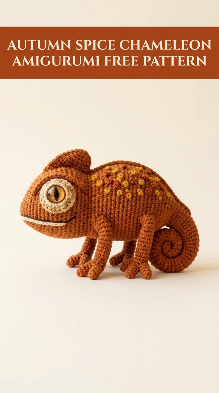 Autumn Spice Chameleon Amigurumi Free Crochet Pattern
