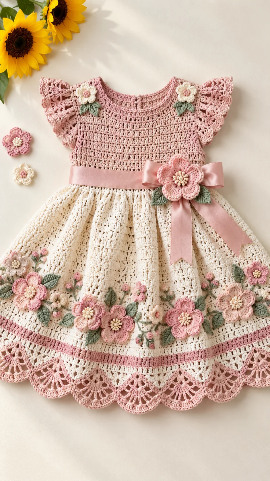 Blush Cherry Blossom Dress Crochet Pattern