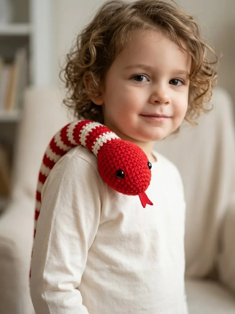 Candy Stripe Snake Amigurumi Free Crochet Pattern