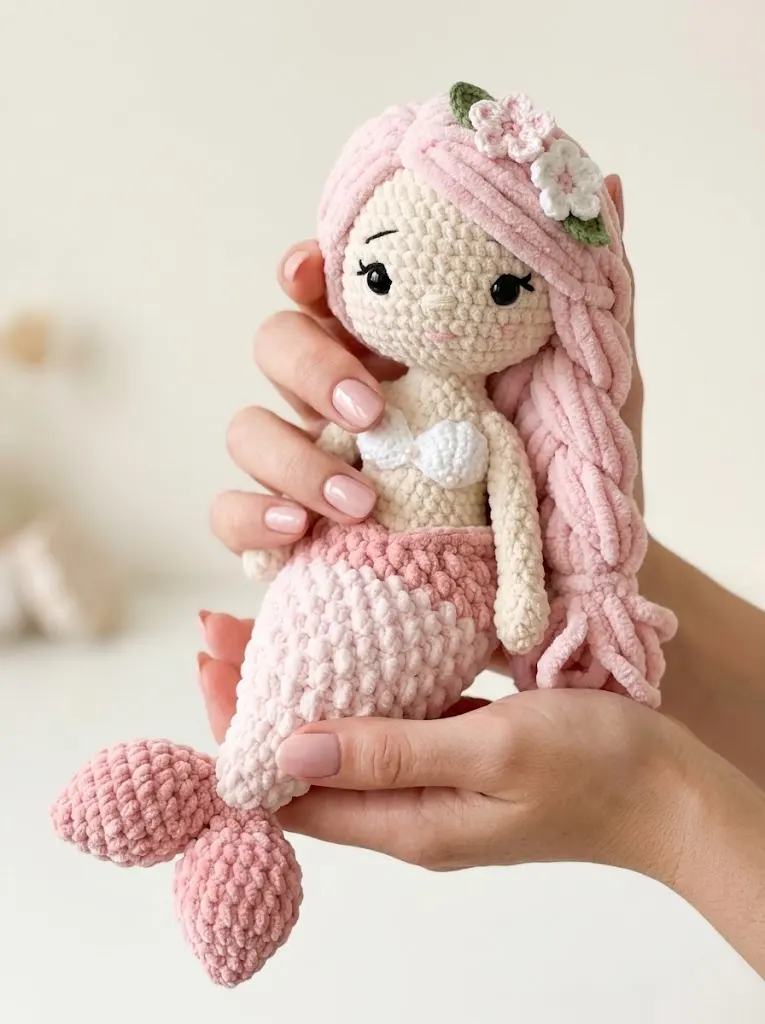 Cherry Blossom Spring Mermaid Free Crochet Pattern