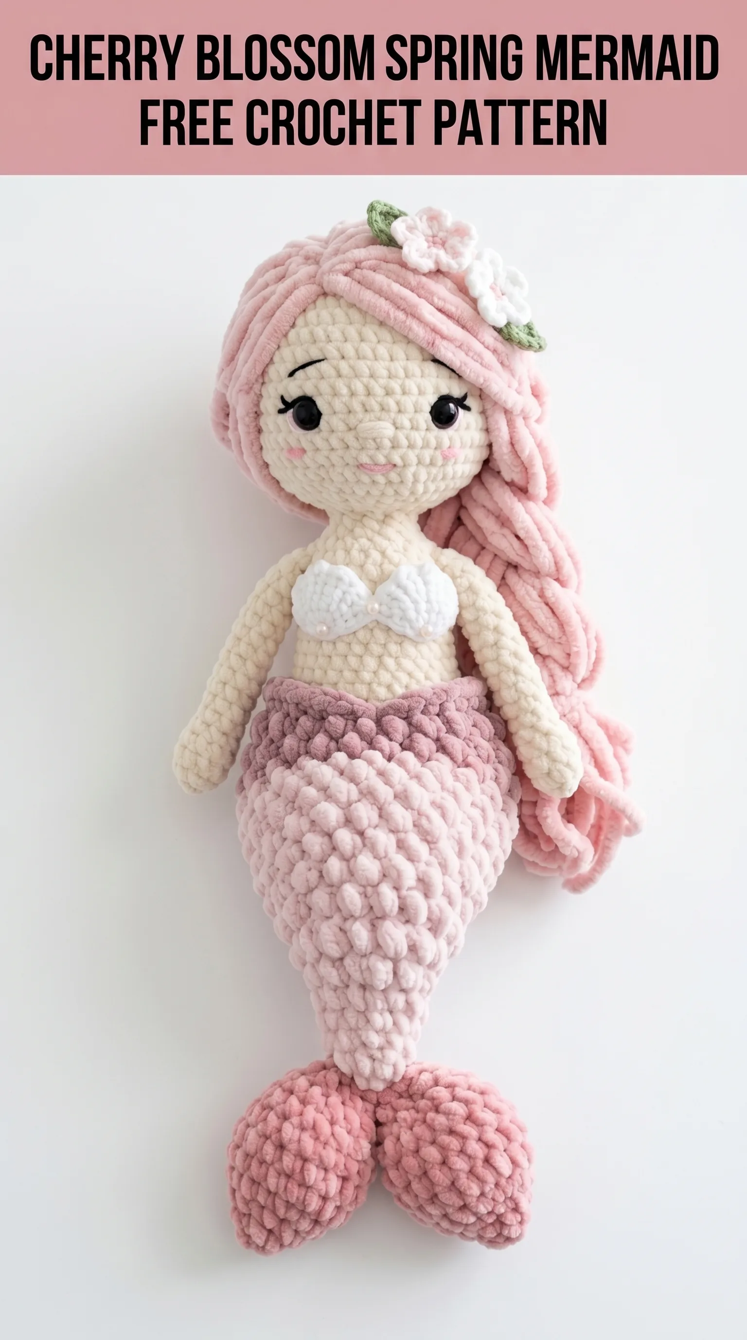 Cherry Blossom Spring Mermaid Free Crochet Pattern