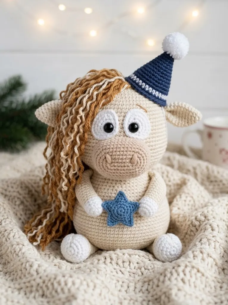 Classic Cream Highland Cow Amigurumi Free Crochet Pattern