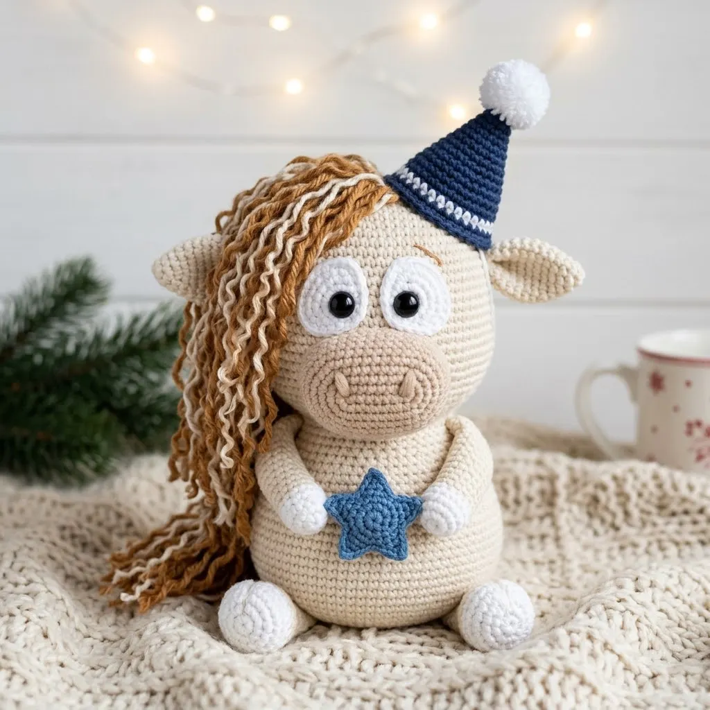 Classic Cream Highland Cow Amigurumi Free Crochet Pattern