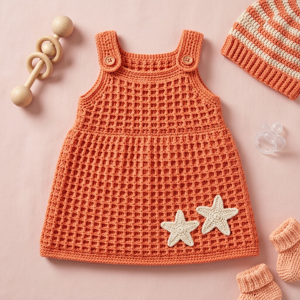 Coral Reef Baby Crochet Pinafore
