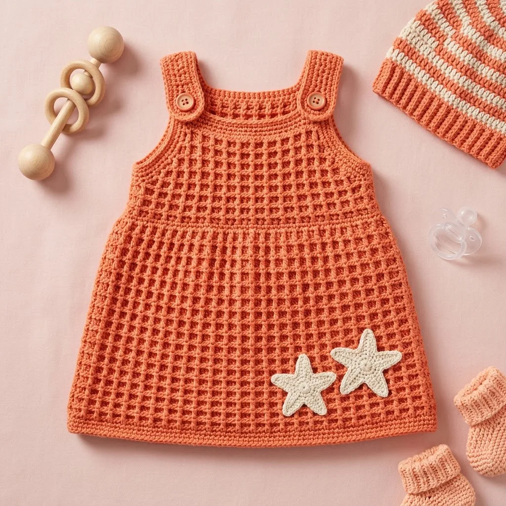 Coral Reef Baby Crochet Pinafore Free Pattern