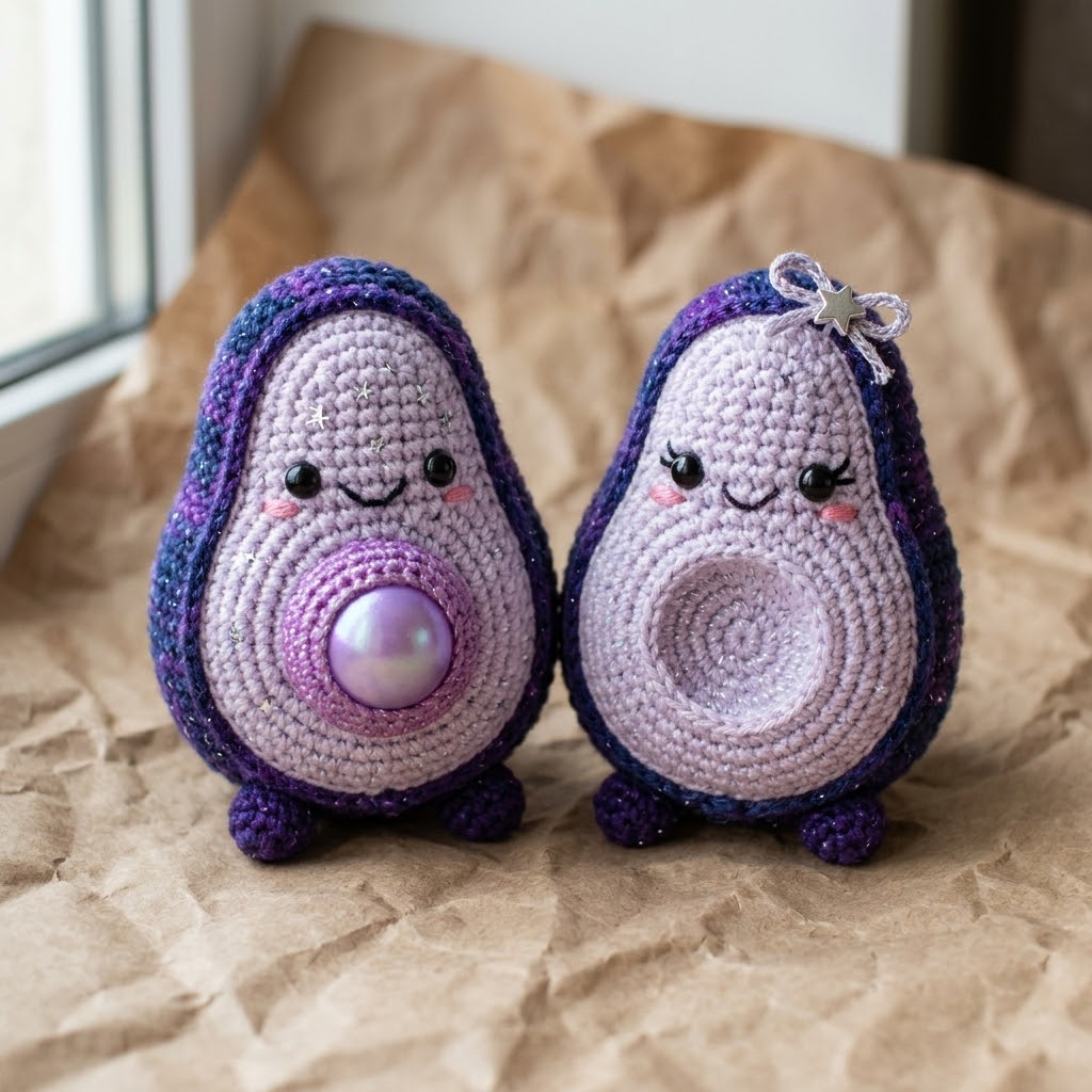 Cosmic Galaxy Avocado Amigurumi