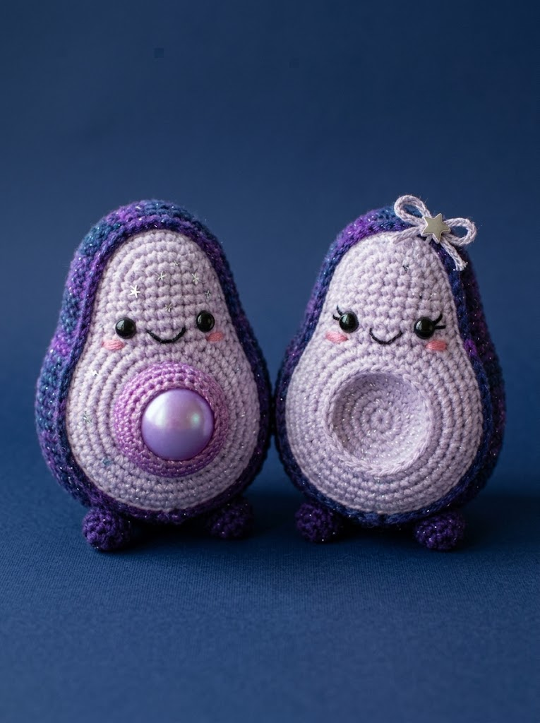 Cosmic Galaxy Avocado Amigurumi Free Crochet Pattern
