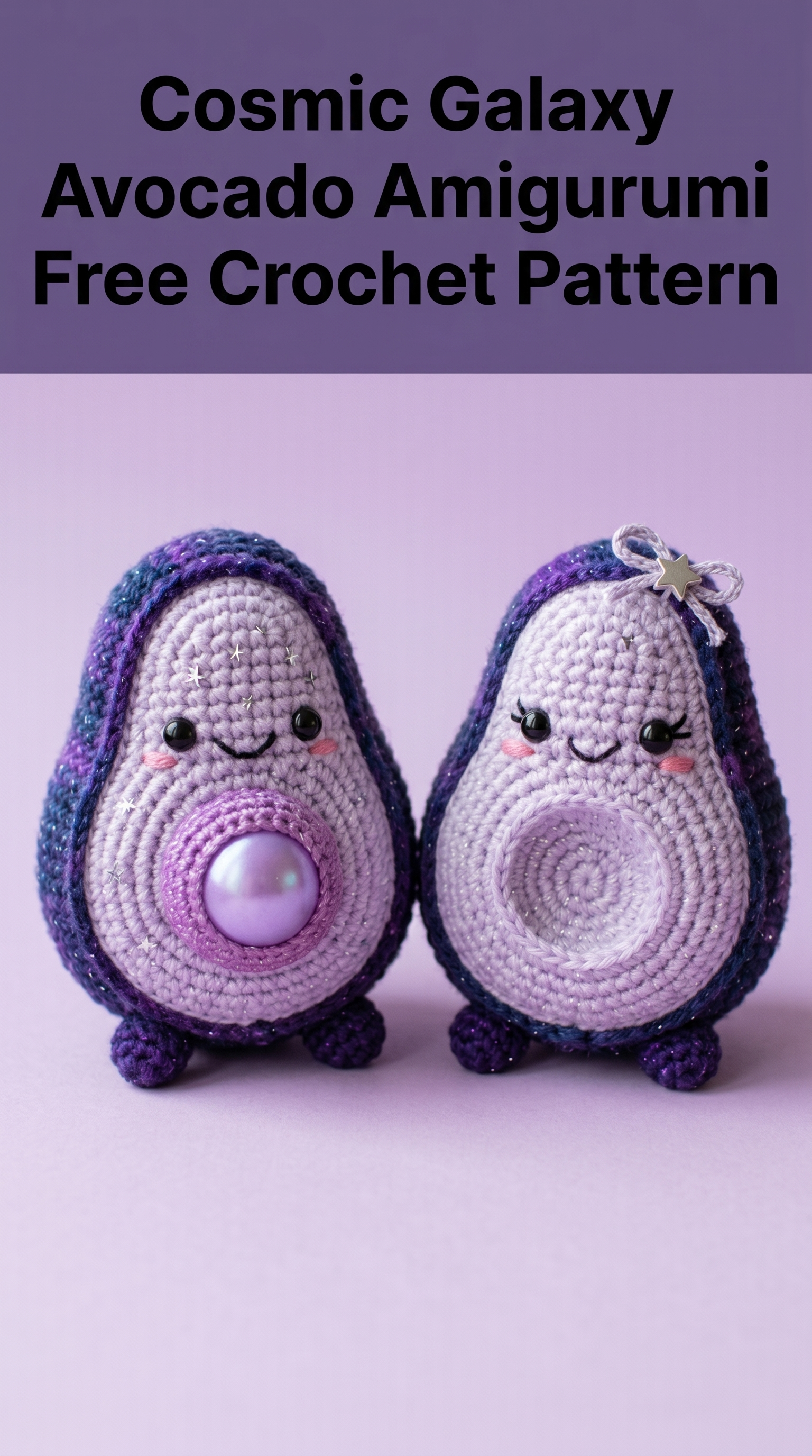 Cosmic Galaxy Avocado Amigurumi Free Crochet Pattern