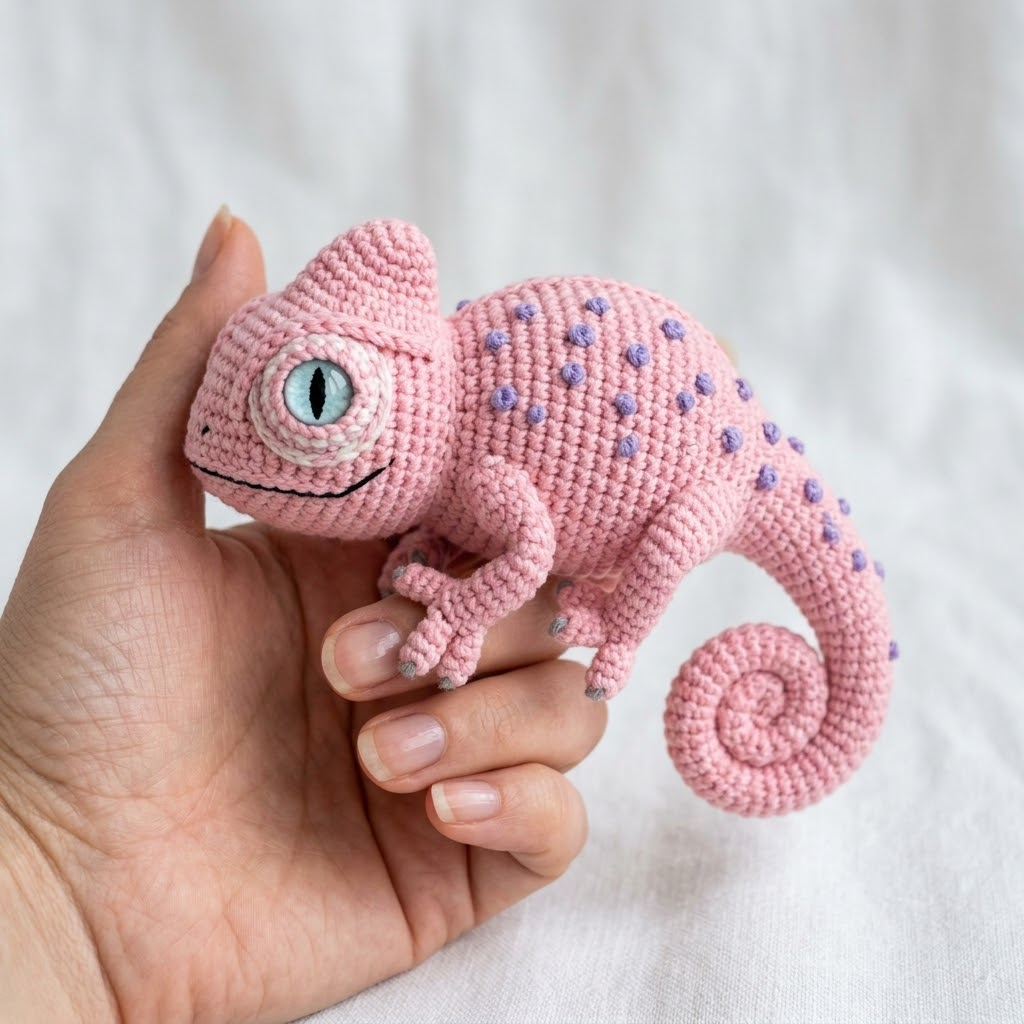 Cotton Candy Pink Chameleon