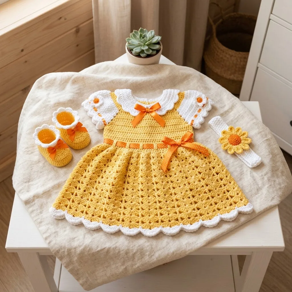 Elsa Frozen Ice Queen Baby Dress Free Crochet Pattern