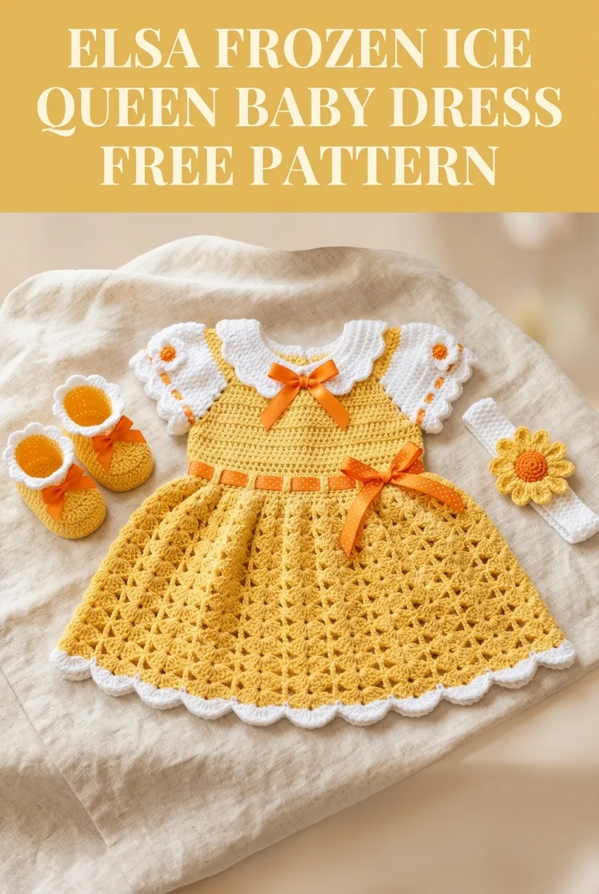 Elsa Frozen Ice Queen Baby Dress Free Crochet Pattern