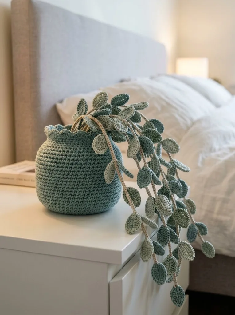 Eucalyptus Sprig Crochet Jar Free Crochet Pattern