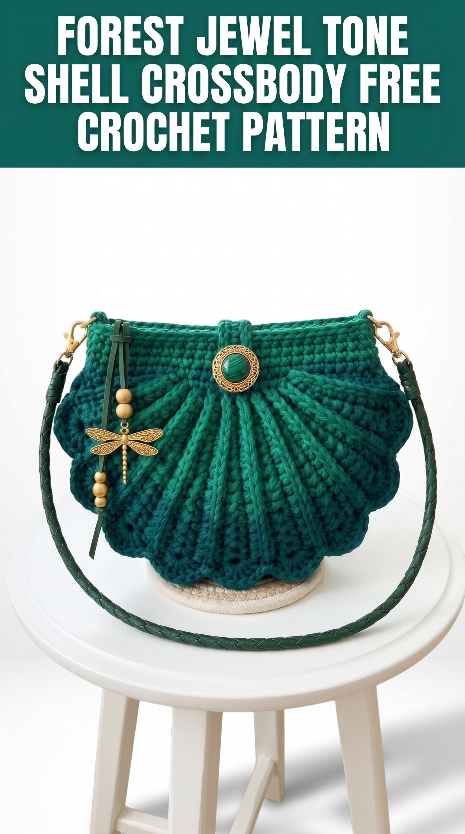 Forest Jewel Tone Shell Crossbody Free Crochet Pattern