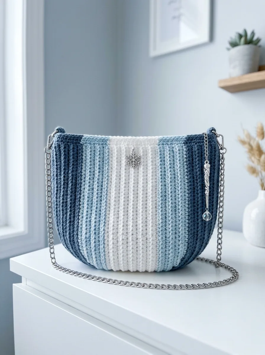 Icy Blue Winter Frost Bag Free Crochet Pattern