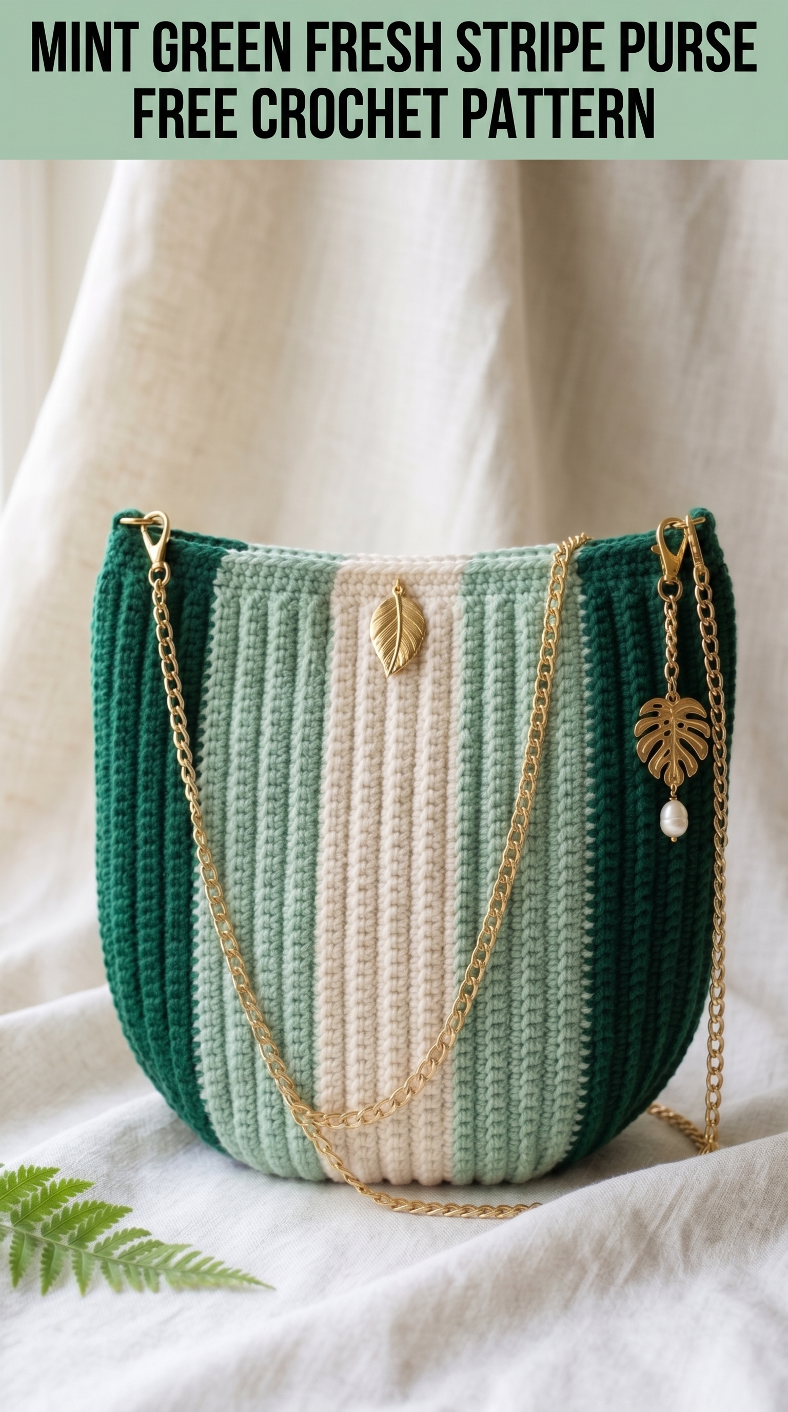 Mint Green Fresh Stripe Purse Free Crochet Pattern
