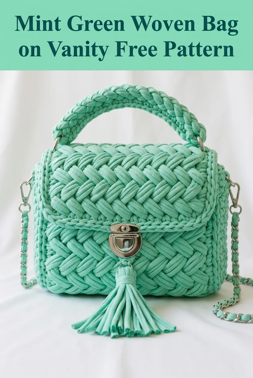 Mint Green Woven Bag on Vanity Free Pattern