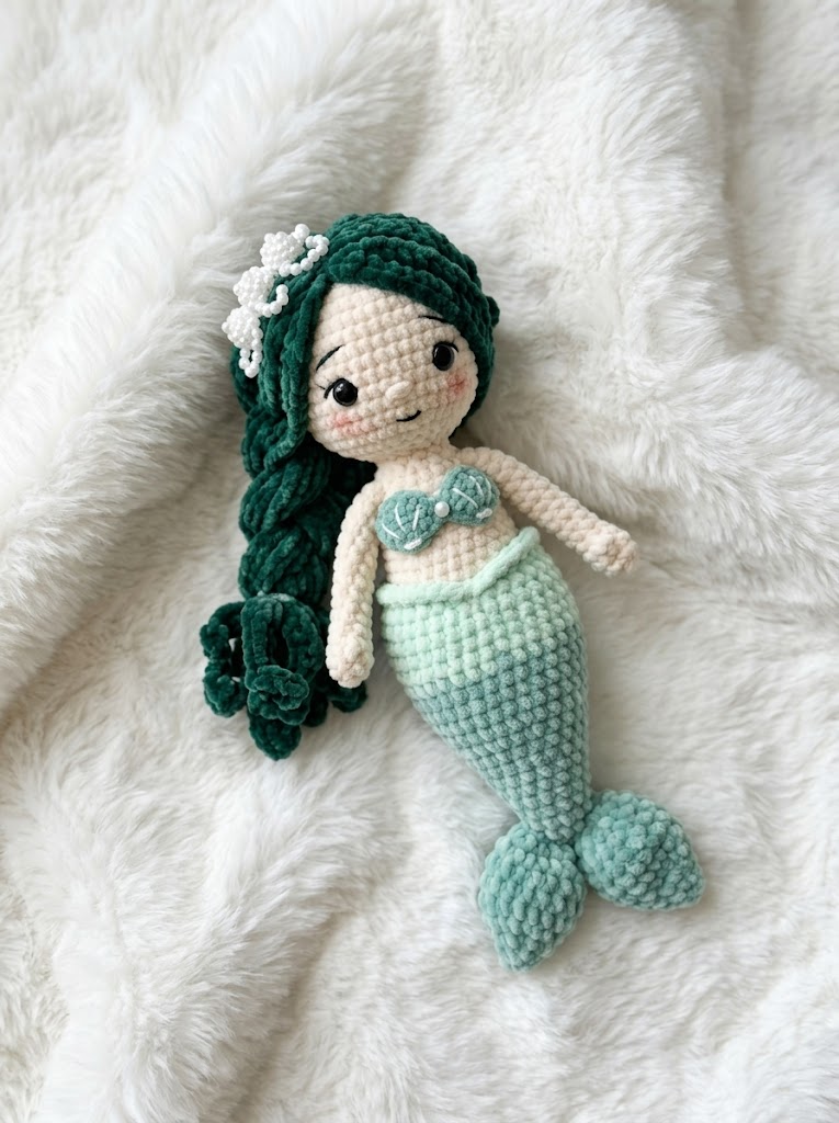 Mint Seafoam Mermaid Amigurumi Free Crochet Pattern