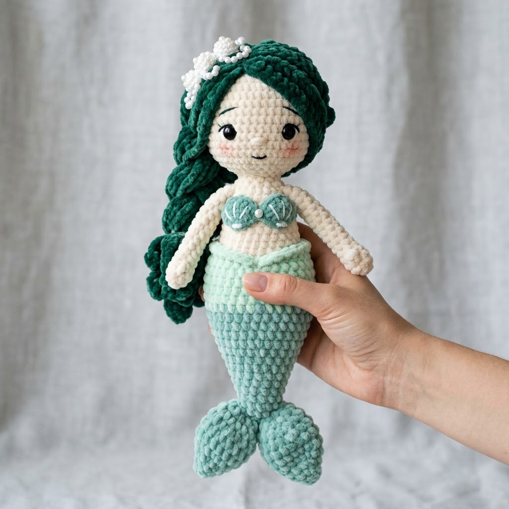 Mint Seafoam Mermaid Amigurumi Free Crochet Pattern