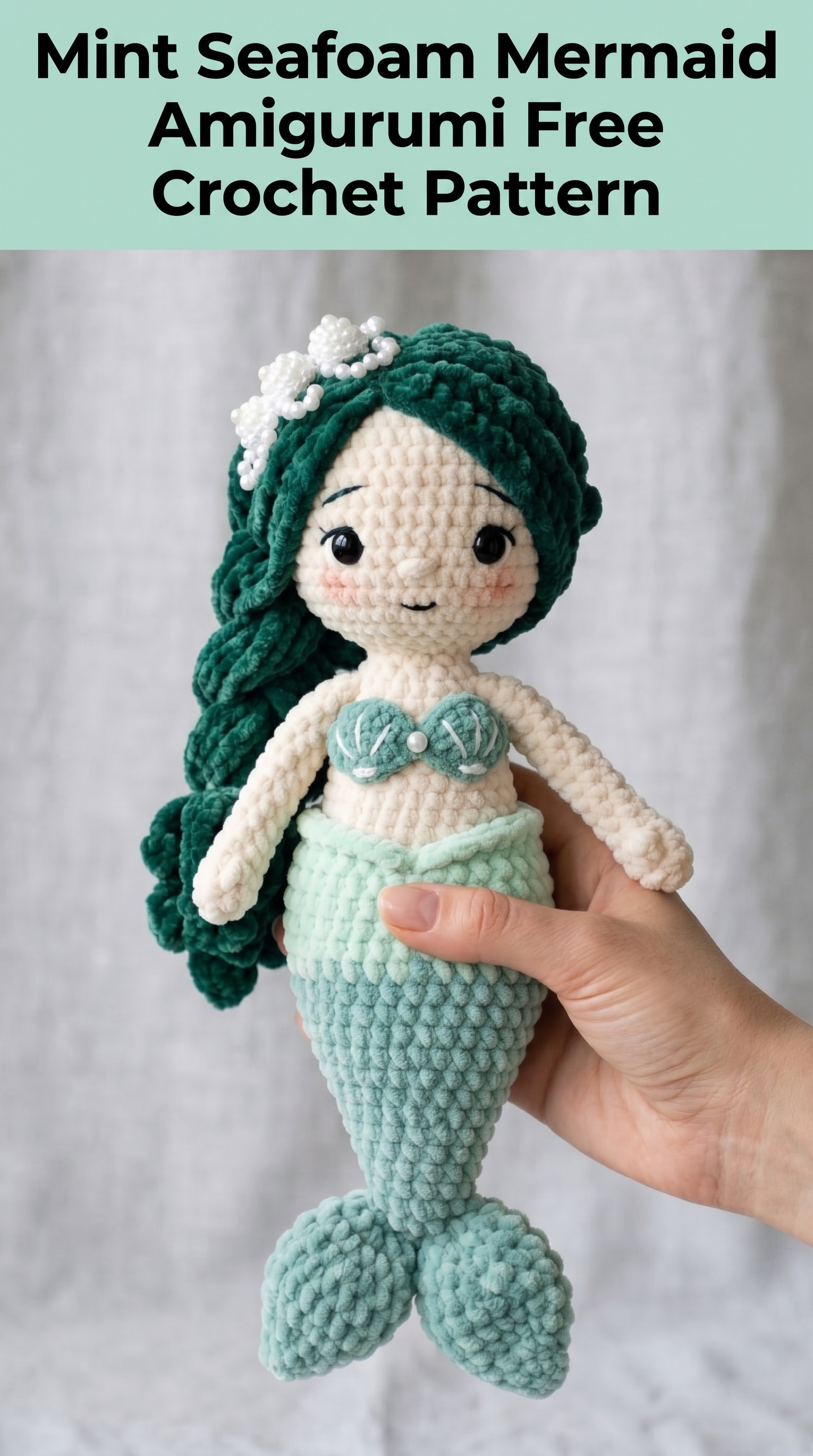 Mint Seafoam Mermaid Amigurumi Free Crochet Pattern