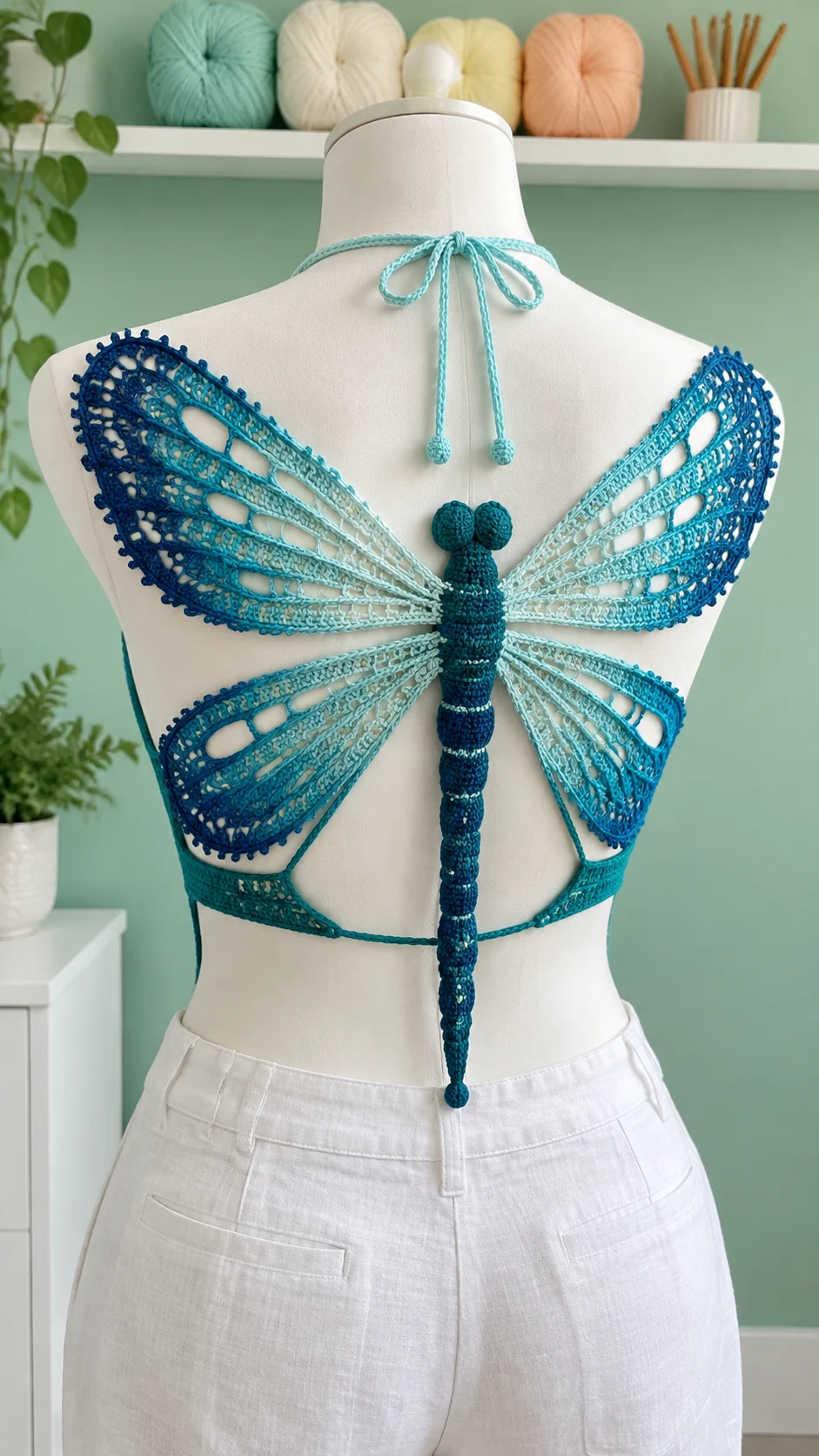 Ocean Ombre Dragonfly Top Crochet Pattern