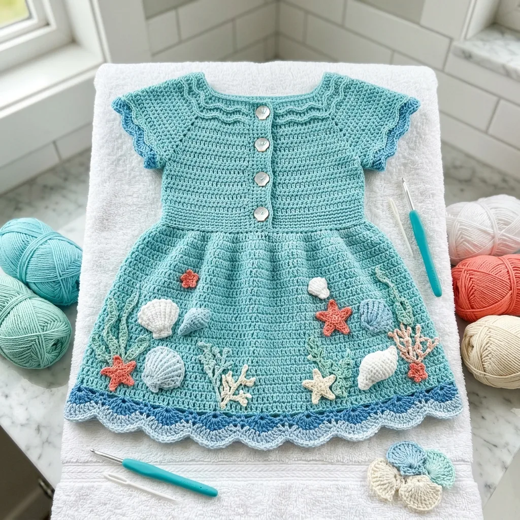 Ocean Wave Baby Dress Free Crochet Pattern