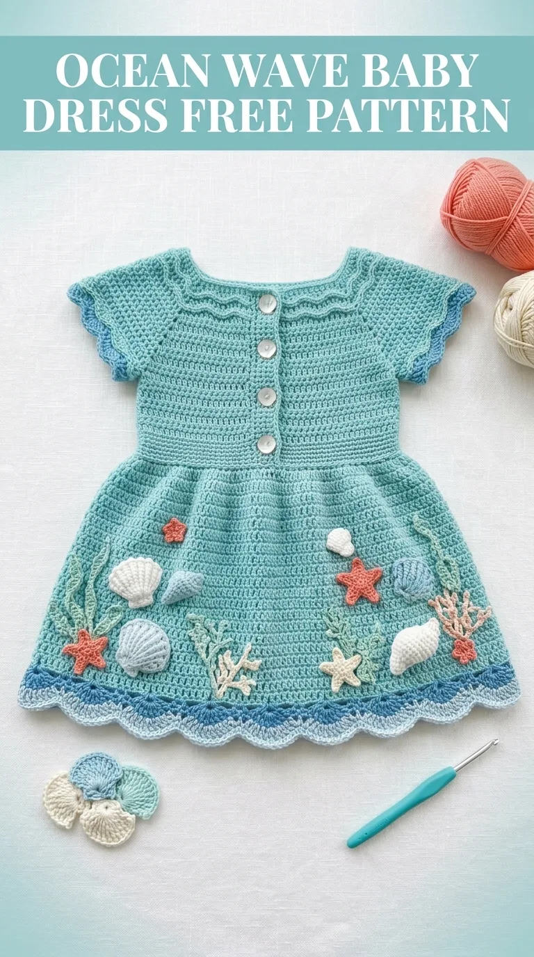 Ocean Wave Baby Dress Free Crochet Pattern