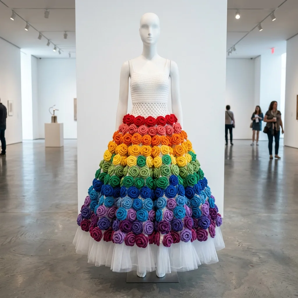 Rainbow Garden Festival Crochet Dress