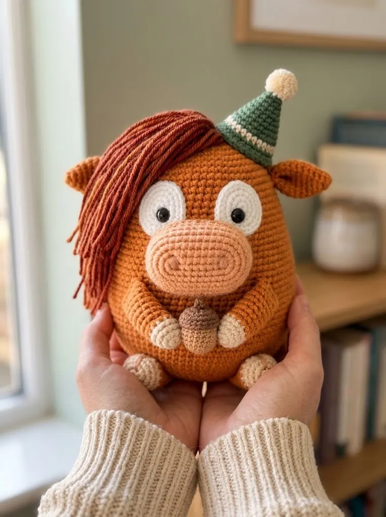 Rustic Ginger Highland Cow Amigurumi Free Crochet Pattern