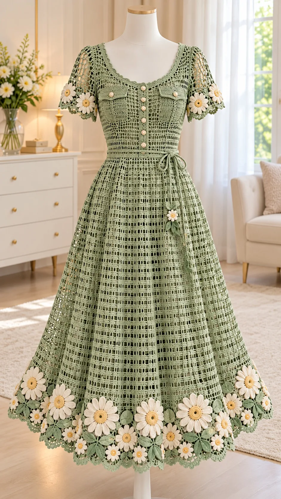 Sage Meadow Blossom Dress Crochet Pattern