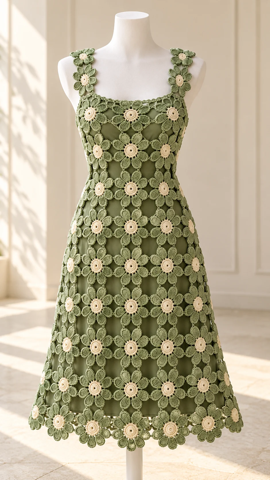 Sage Meadow Floral Dress Crochet Pattern