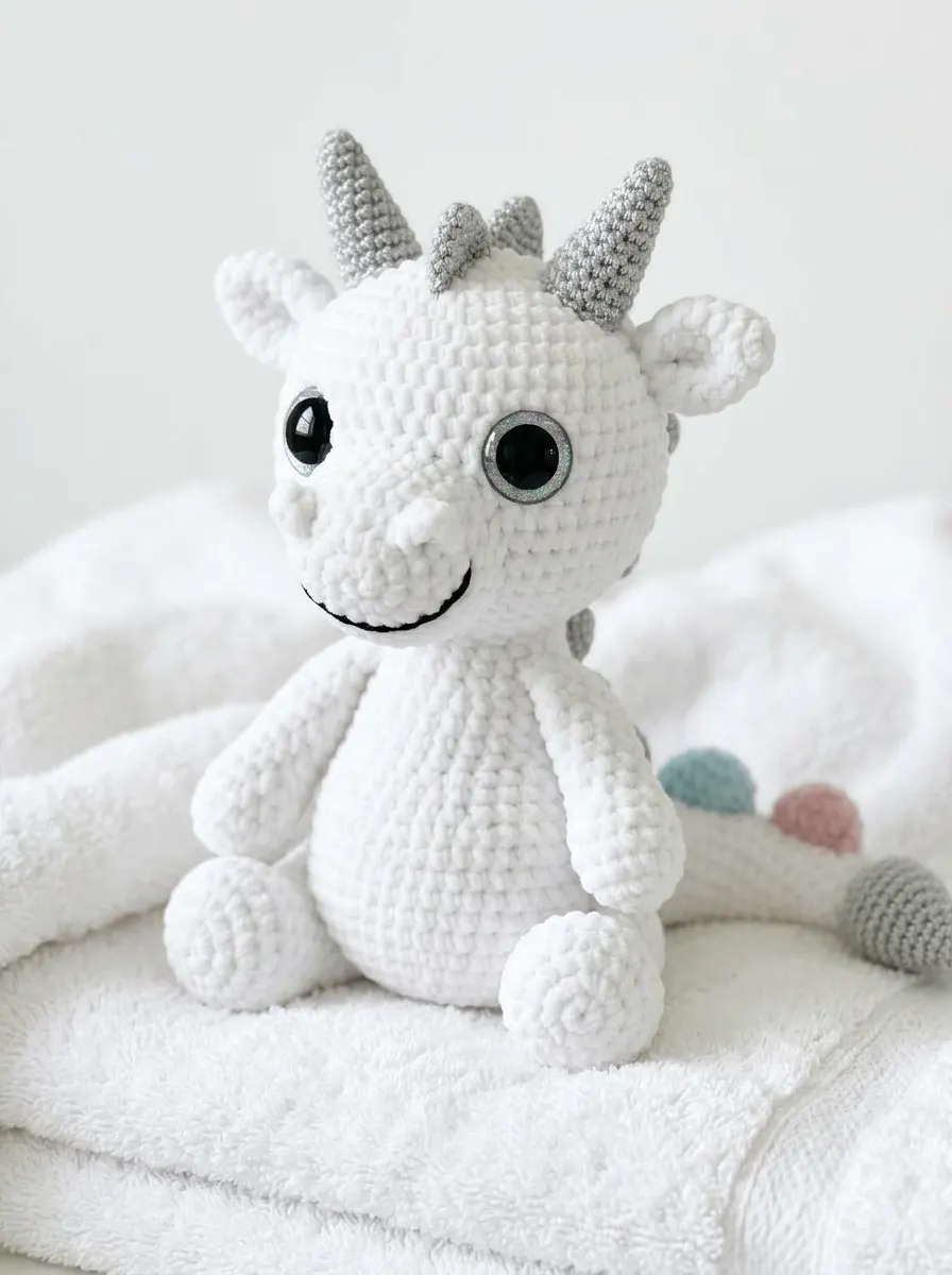 Snow White Dragon Amigurumi Plush Free Crochet Pattern