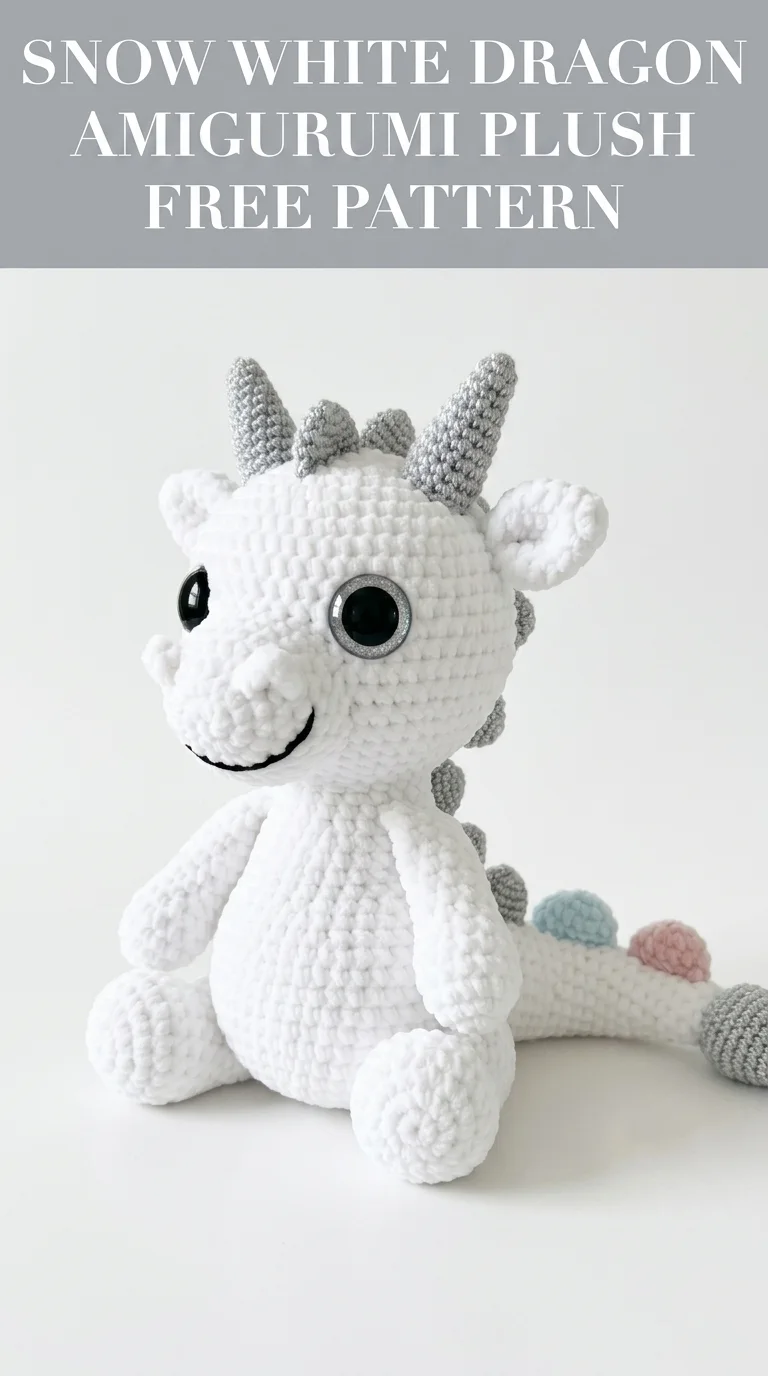 Snow White Dragon Amigurumi Plush Free Crochet Pattern