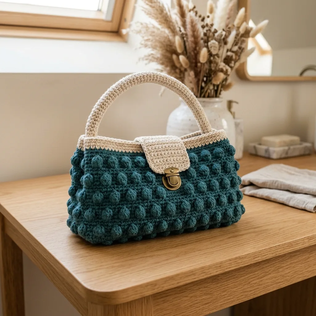 Teal Bohemian Bobble Bag Crochet Pattern