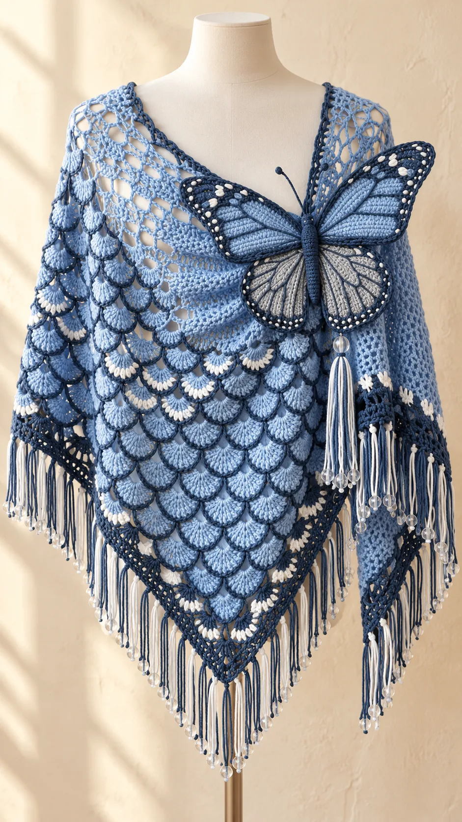 Winter Frost Butterfly Shawl Crochet Pattern